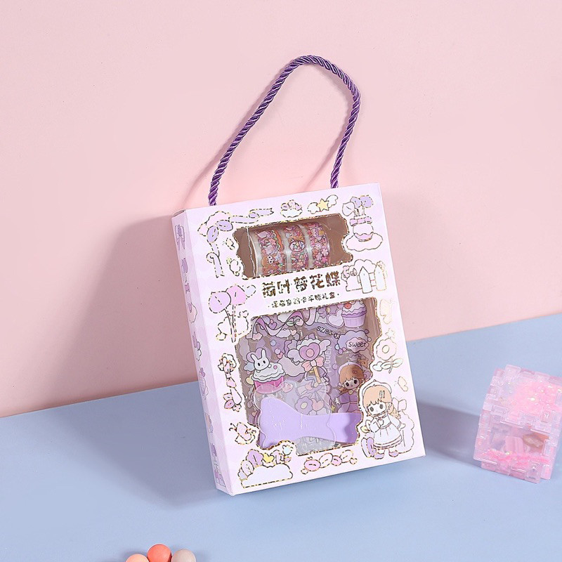 

(GAT) Label & Stiker Kotak Kuningan Transparan Stiker Anak-anak Kreatif Kertas Stiker Planner Stiker Kartun