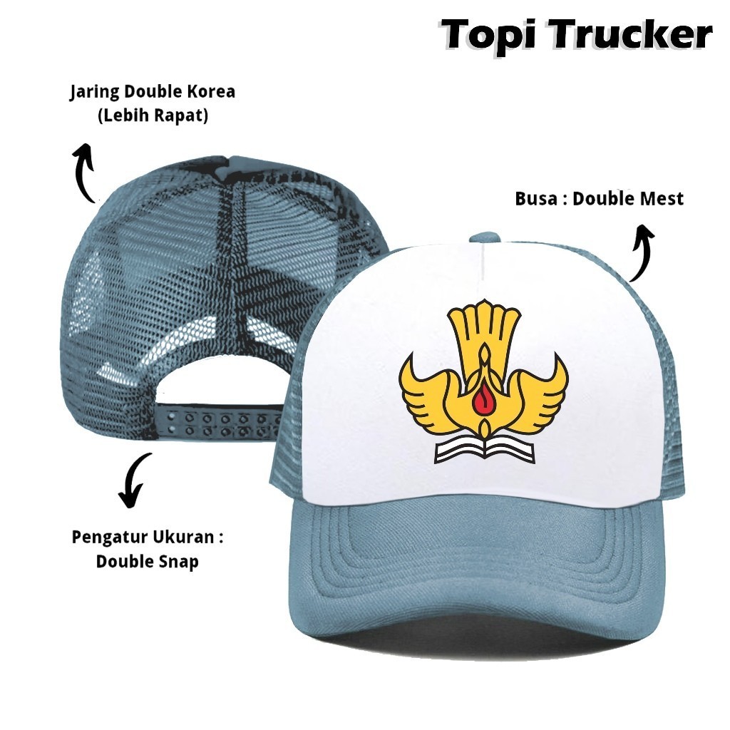 Topi Trucker Sekolah Sablon Logo Smk Sma Stm Topi Pria Wanita Custom Sablon Logo