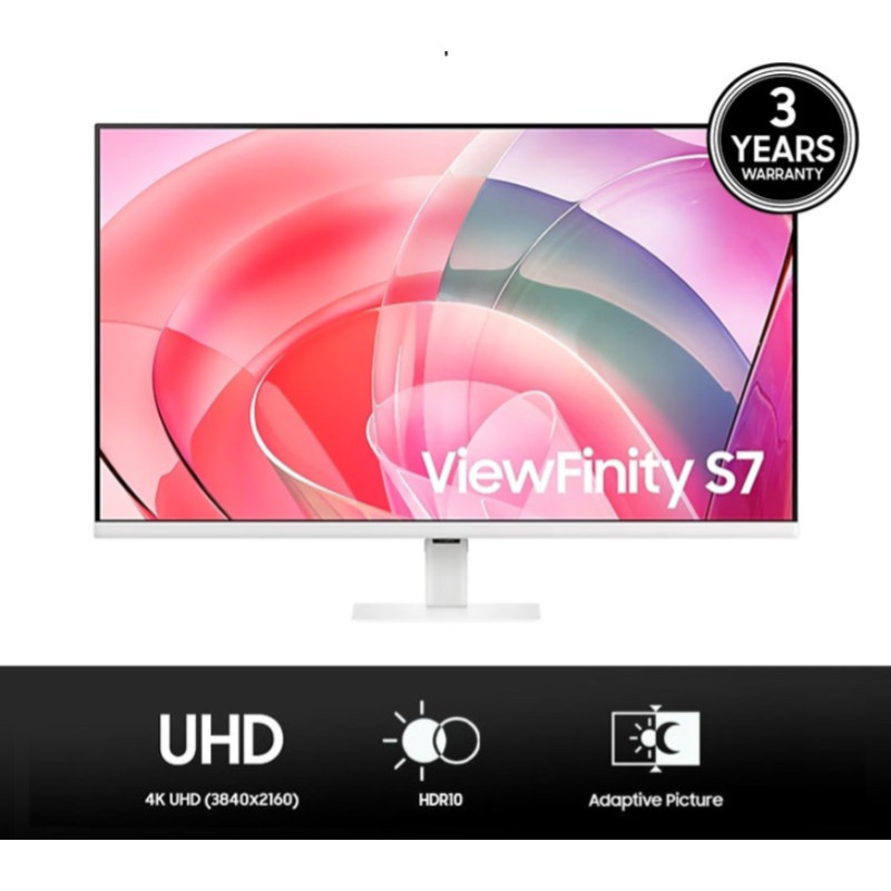 Monitor LED Samsung ViewFinity S7 S701D White LS32D701 S32D701 LS32D701EAE 32" Inch 4K Flat VA 60hz 