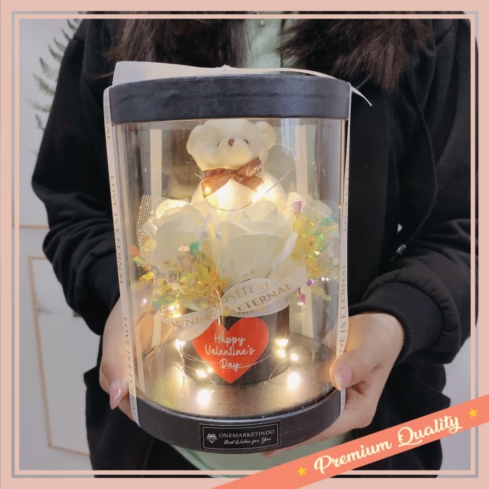 

Hampers buat pacar teman sahabat bestie unik lucu keren kekinian / SPECIALLYGIFT - Hampers Valentine Kado Boneka Bear Coklat GB019 - HITAM-BUNGA