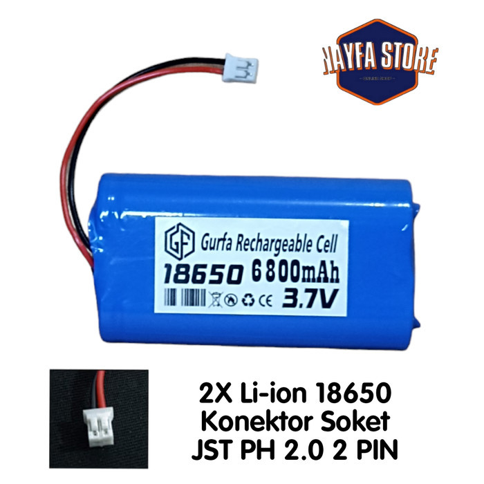 AO99 Batrai RC/Baterai Speaker Aktif 2x18650 6800mAh 3.7V Soket JST PH2.0