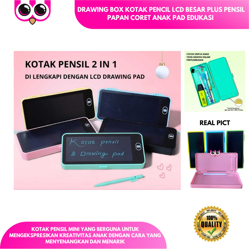 

DRAWING BOX KOTAK PENCIL LCD BESAR PLUS PENSIL PAPAN CORET ANAK PAD EDUKASI