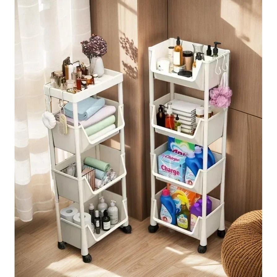 

Trolley Bookshelf Kitchen Storage Rack Kitchen Corner Narrow Slit Storage Cabinet Bathroom Living Room Home Organizer