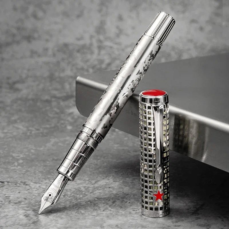 

Hongdian WA35 Fountain Pen EF/ F Nib with Converter, Space Shuttle Pattern Limited Edition Writing Gift Pen