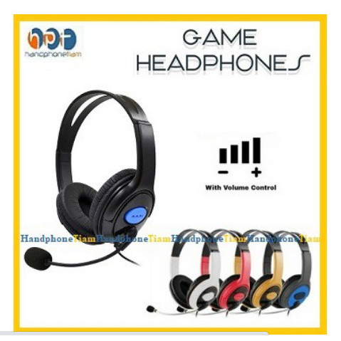Headset Gaming Mic | Earphone Hp Bersuara Jernih - Hitam