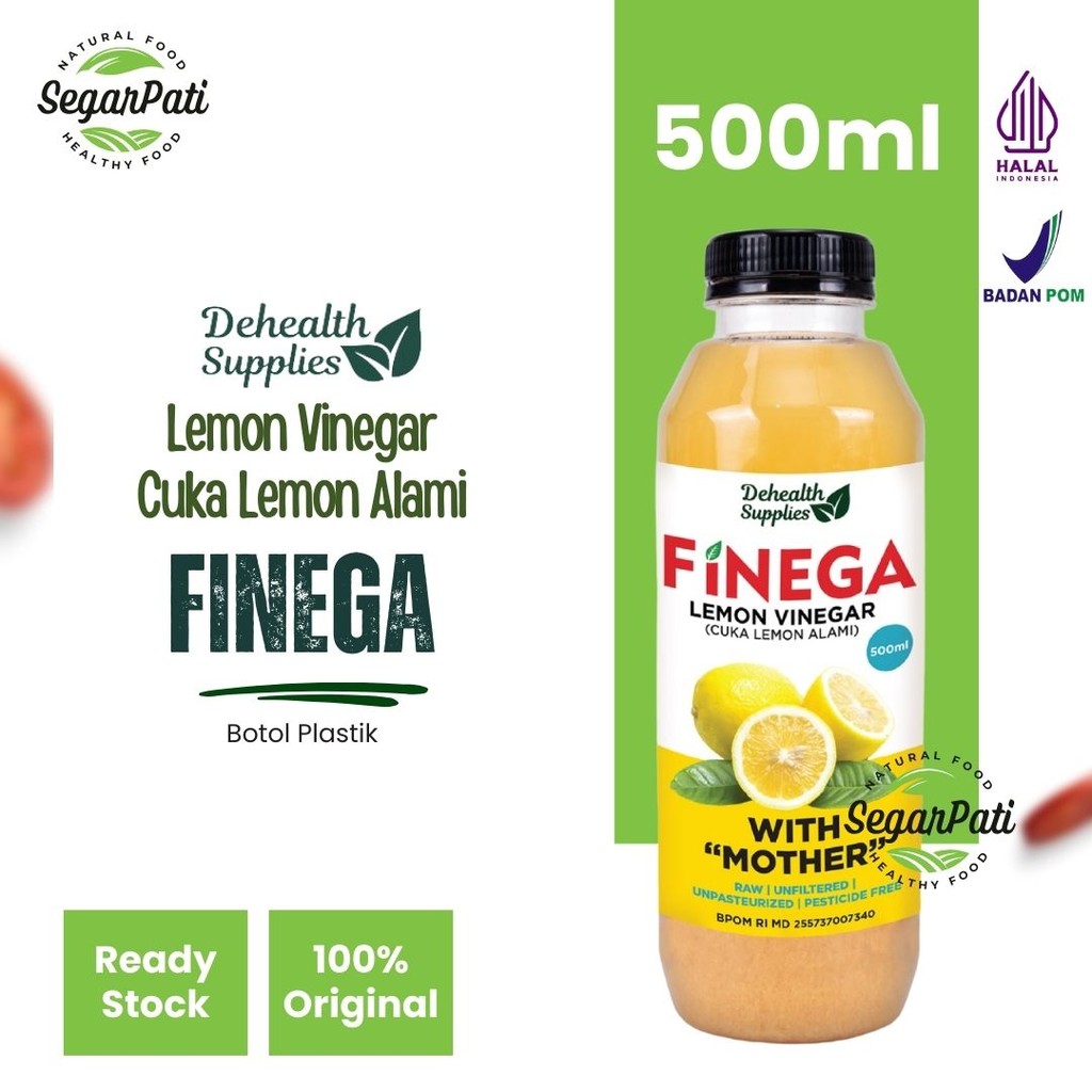 

Finega DeHealth Lemon Vinegar/ Cuka Lemon Alami - Botol Plastik 500 ml