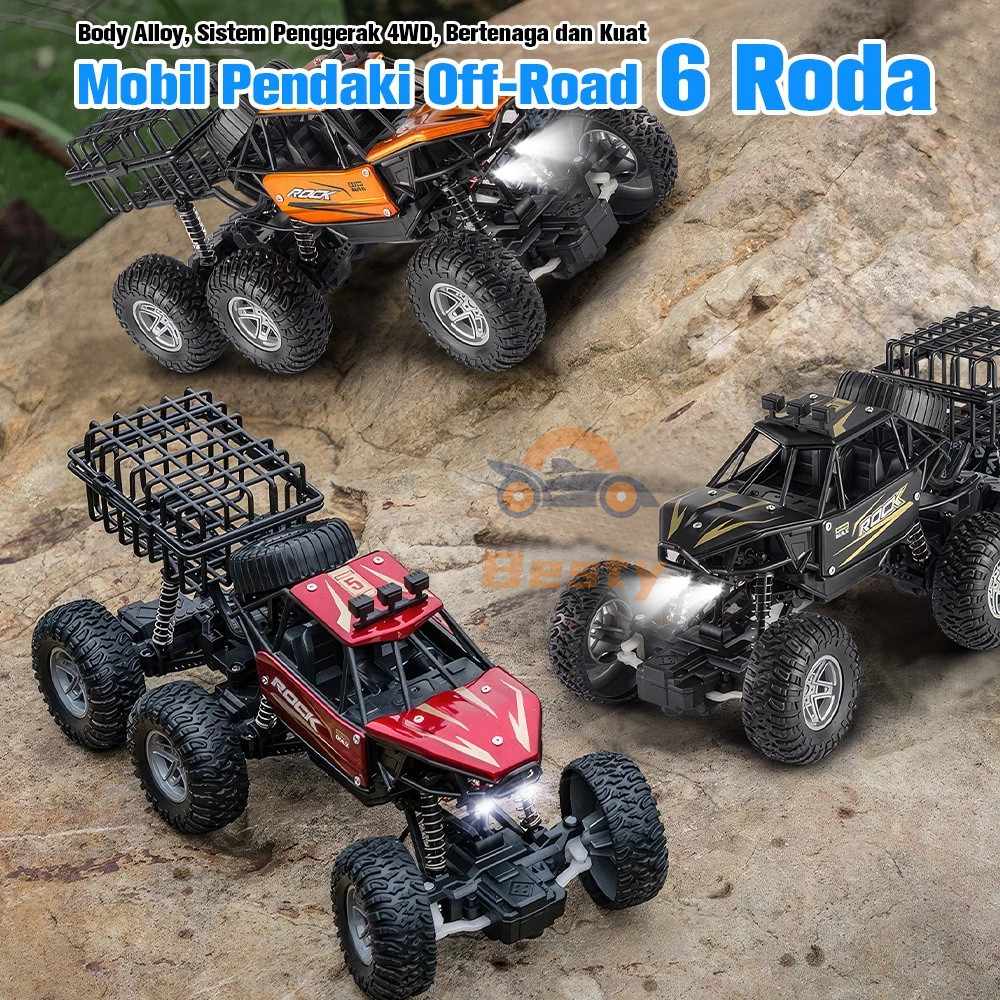 HOT DEALS BESTY MOBIL REMOTE CONTROL 4WD MAINAN ROCK CRAWLER ALLOY OFF-ROAD 6 RODA RC OFF ROAD