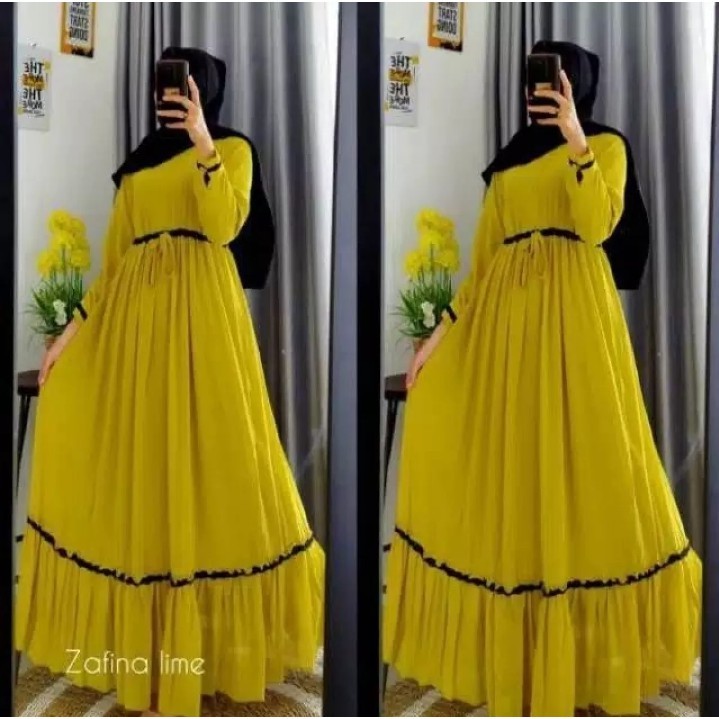 GAMIS CERUTI BABYDOLL POLOS FULL FURING RENDA / Baju Kondangan mewah termurah / Baju Kondangan mewah