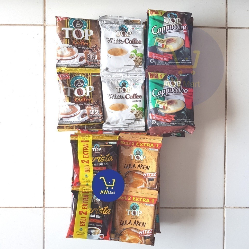 

TOP KOPI TOP COFFEE RENCENG SACHET [ALL VARIAN] - TOP WHITE TOP KOPI SUSU TOP BARISTA TOP GULA AREN