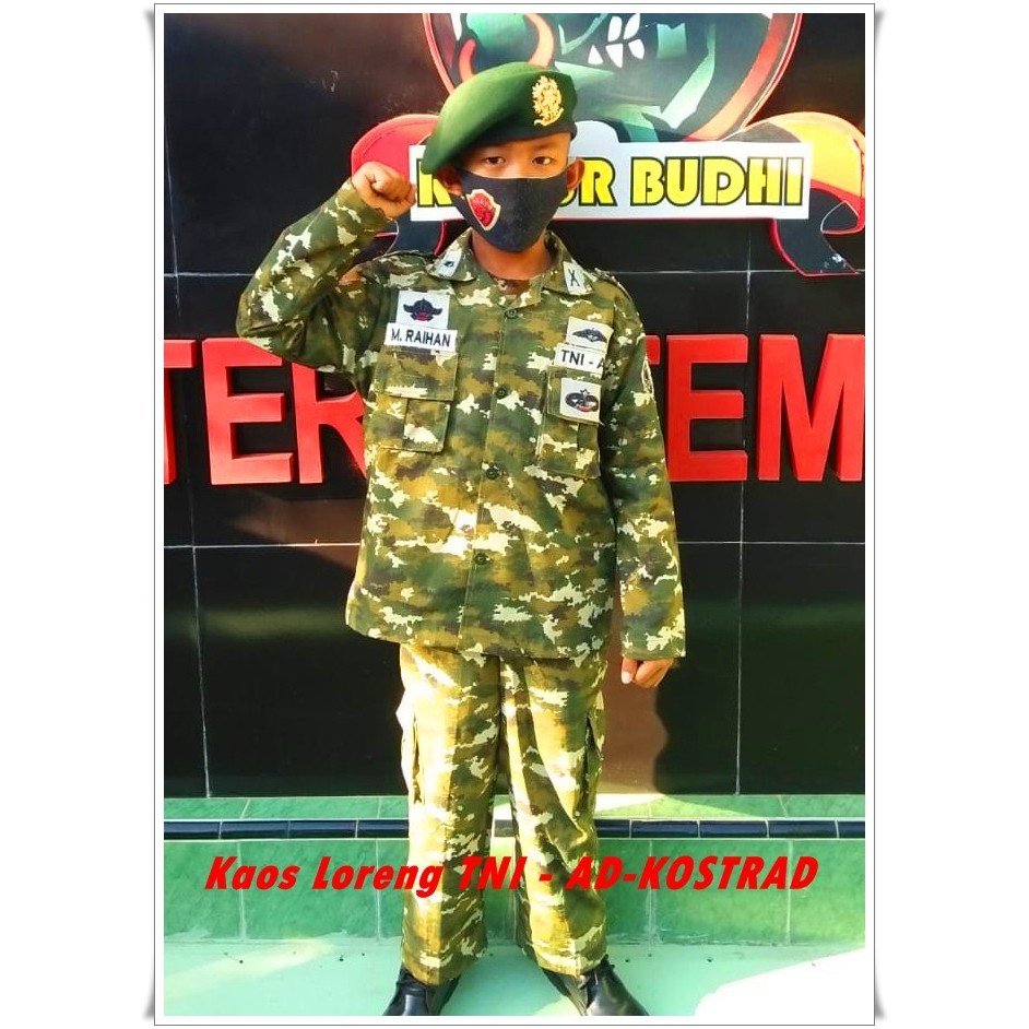 Baju Loreng Kostrad TNI AD - Kostum loreng TNI Kostrad anak