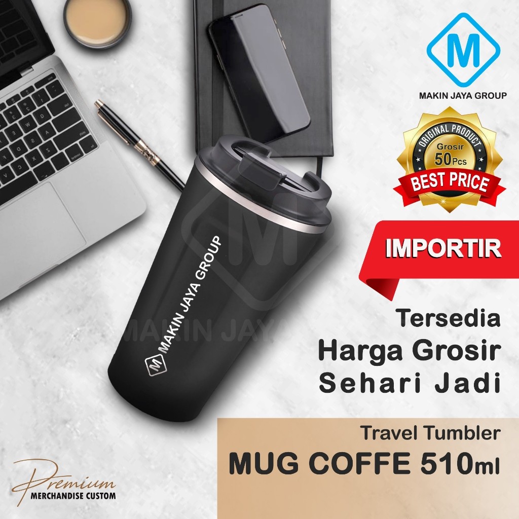 QQ Bottle Tumbler Coffee Travel 510 ml  Mug Custom Laser Grafir Souvenir Murah