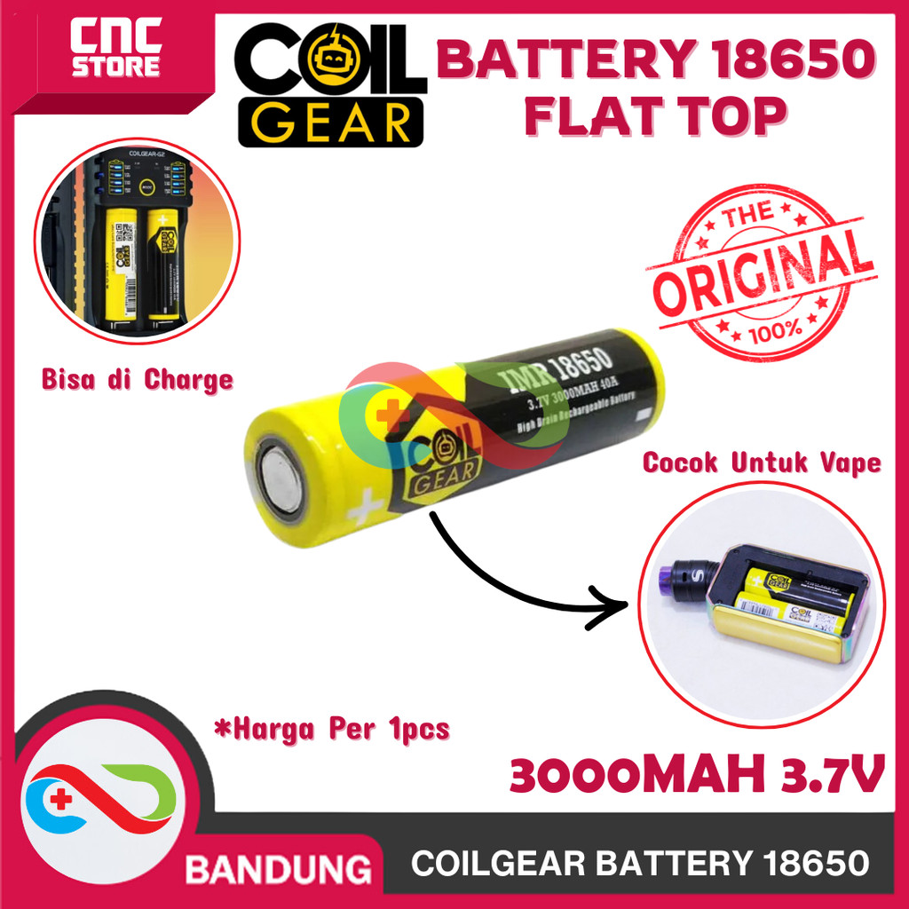 BATERAI BATRE BATTERY 18650 COILGEAR ORIGINAL AUTHENTIC Premium