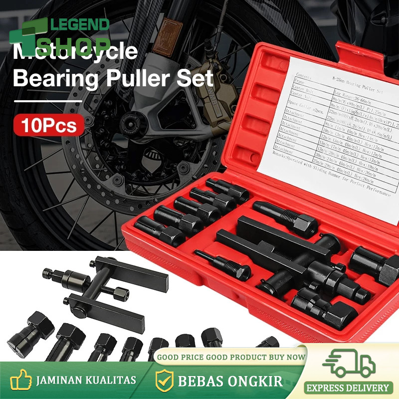 10pcs Tracker Bearing Puller Set Treker Pencabut Bearing Set Treker Cabut Bearing Dalam Treker Pembu