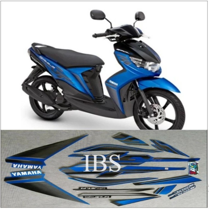 STRIPING MIO SOUL GT MUSCLE BIRU 2013 2014 STIKER ORI YAMAHA POLET