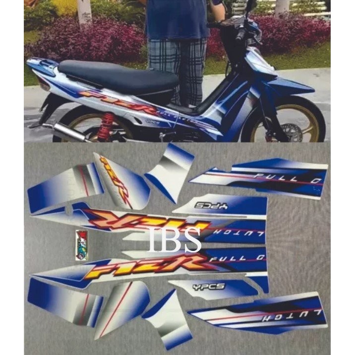 STRIPING FIZR BIRU PUTIH 2003 STIKER FIZ R POLET Stiker STIKER