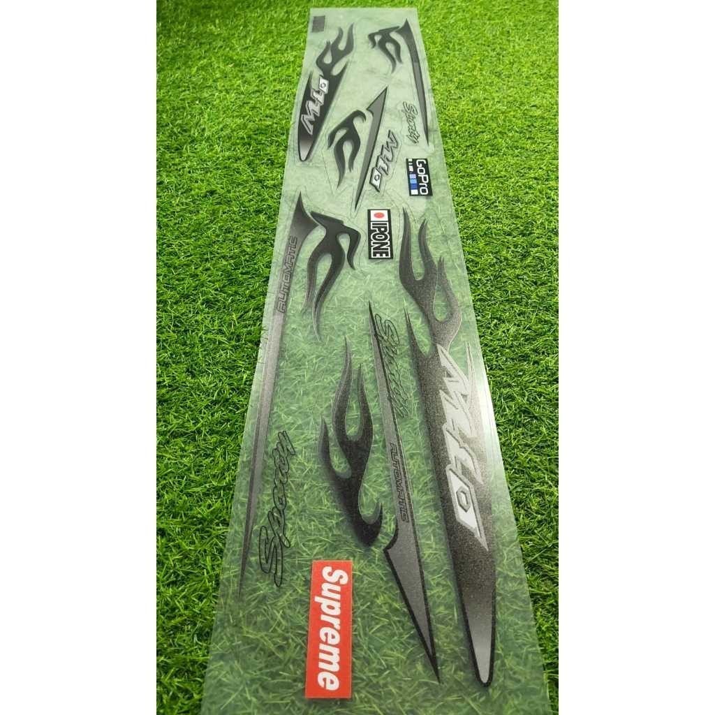 Sticker Yamaha Mio Amore Variasi Api | Striping UV Transparan Mio Sporty Urban | Stiker Mio Smile Va