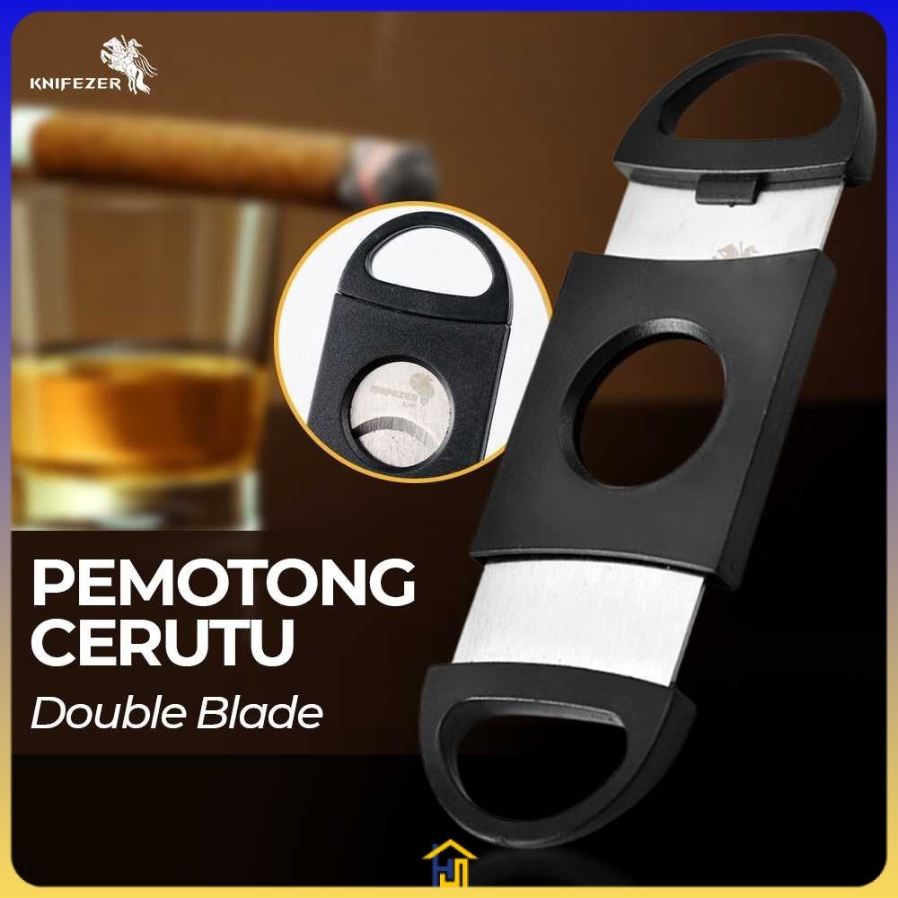 

KNIFEZER Pemotong Rokok Cerutu Cigar Cutter Double Blade - XJ-01