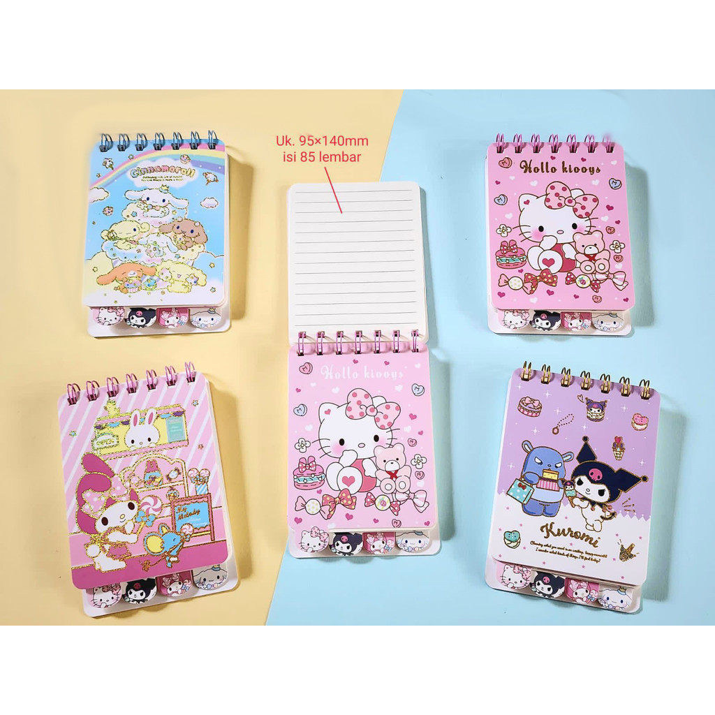 

Fancy Hand Book Motif Karakter Sanrio (ZXA-695125) Buku Harian Agenda Kecil Spiral