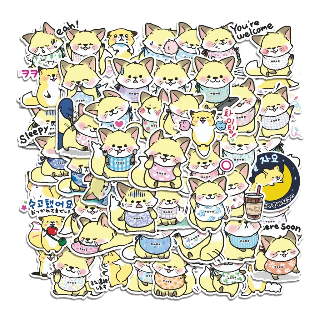 

COD 50 Pcs Stiker Cute Baby Fox Lucu Anti Air Untuk Dekorasi Notebook Sepeda Skateboard Handphone