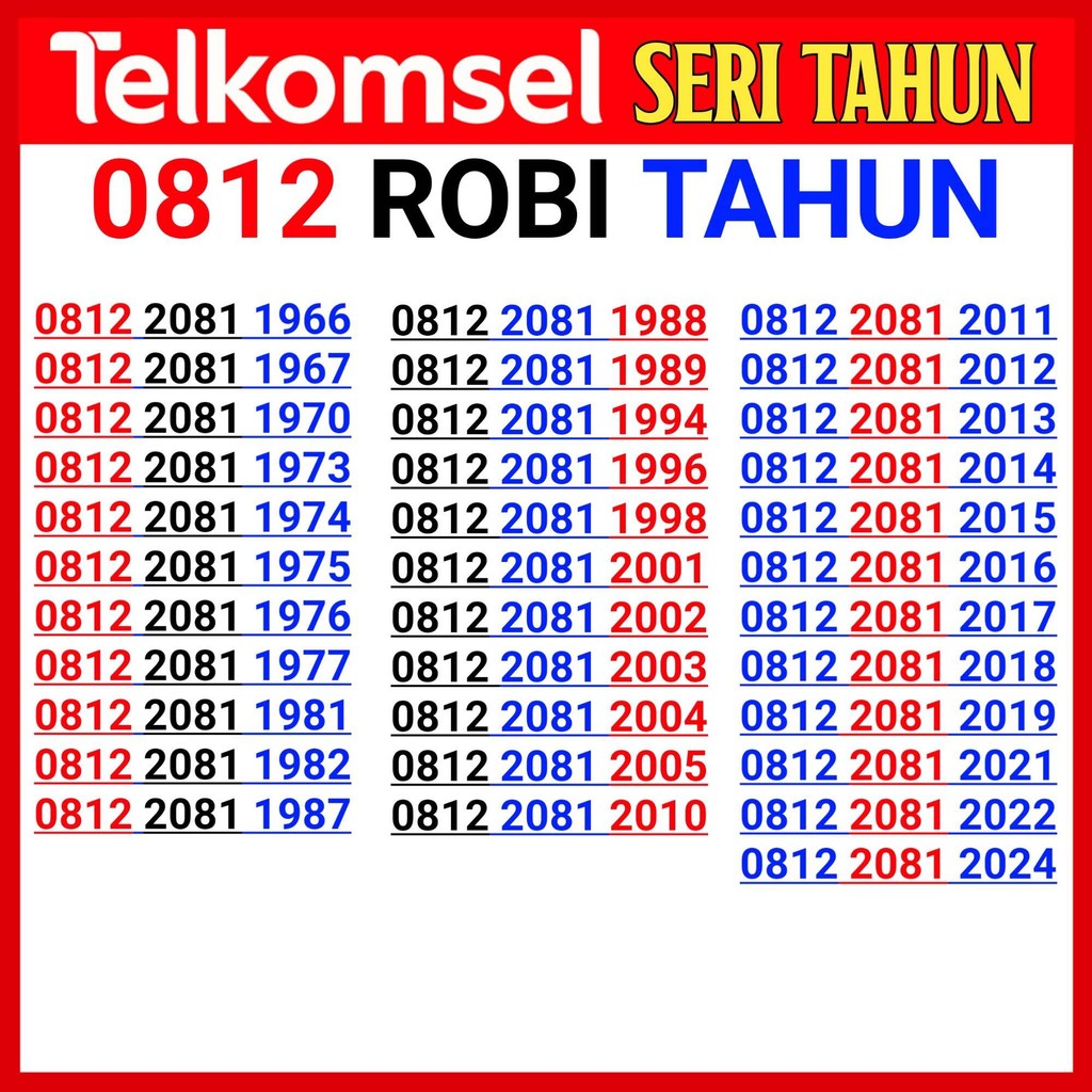 NOMOR CANTIK TANGGAL LAHIR TAHUN SIMPATI TELKOMSEL