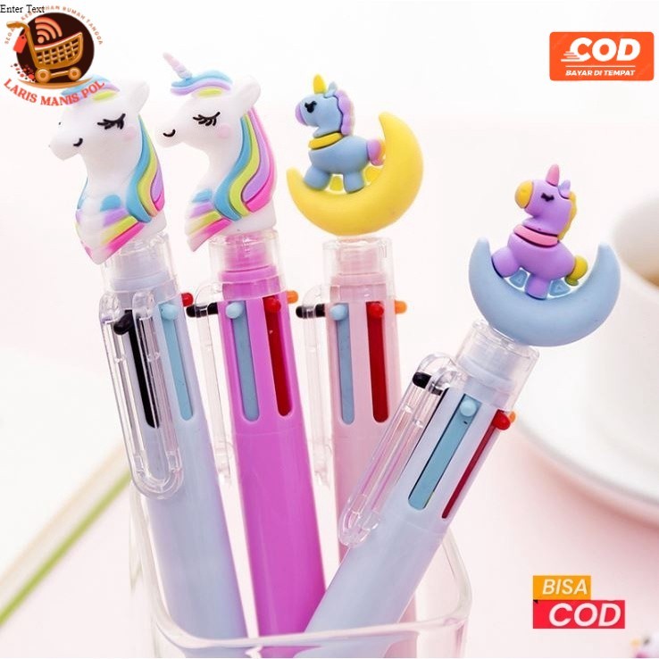 

LMP Pulpen Karakter Mekanik Unicorn 6 Warna Pulpen Unicorn Multicolor Pena Karakter Warna-warni Unicorn Full Moon
