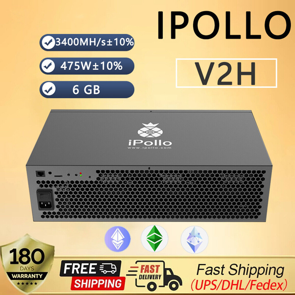 TOP-MINER BUY 2 GET 1 FREE iPollo V2H 3400M 475W Hydro Miner ETC ETHF OCTA ASIC Miner Water Cooling 