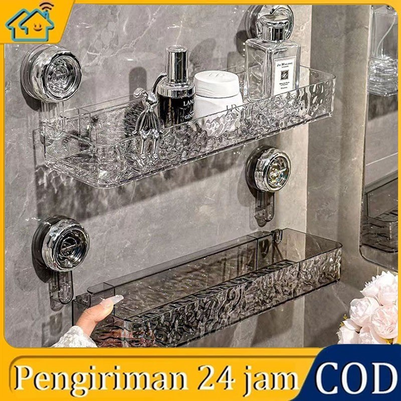 RAK KAMAR MANDI MODEL GLETSER / RAK TEMPAT SABUN SHAMPOO MULTIFUNGSI - HERA-HANGER TANPA PERLU BOR