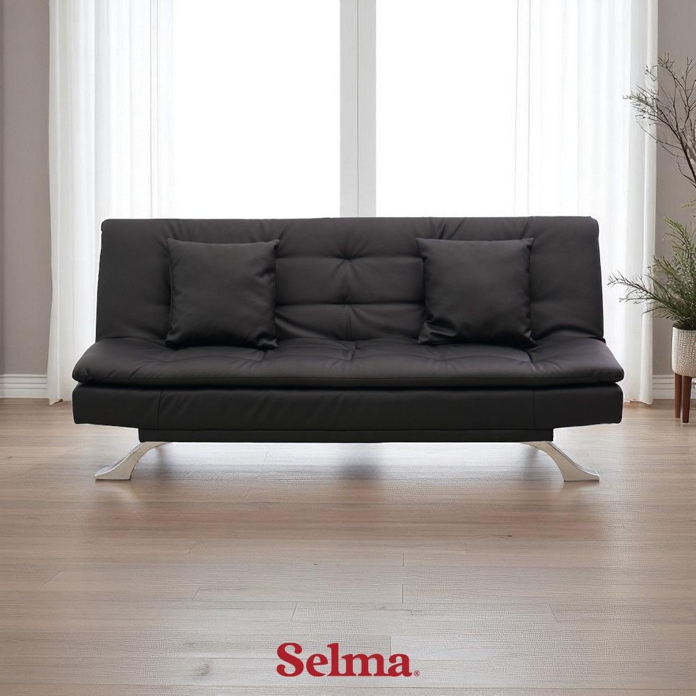 Selma Greesa Sofa Bed Kulit - Hitam Sofa Lipat Tempat Tidur Lipat Sofa Minimalis Sofa Santai