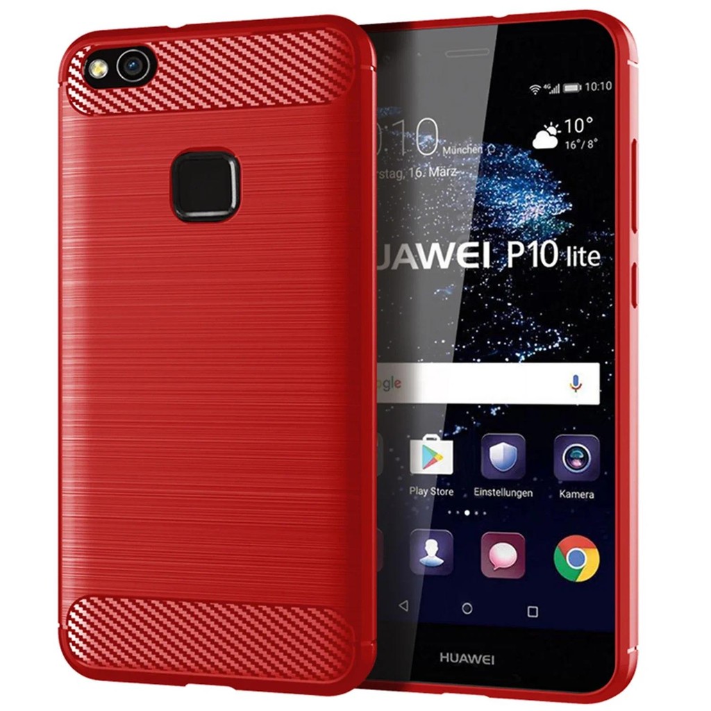 Silicone Cases For Huawei Lite P10selfie Shockproof Cabon Fiber Phone Cover For P10lite P10 Plus P10