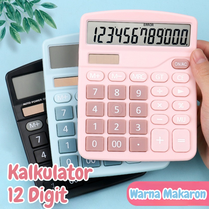 

[Dual Power Solar] Kalkulator 12 Digit - Layar Lebar Anti Silau & Presisi Tinggi | Efisien untuk Akuntan & Bisnis Harian | Tahan Lama Baterai & Solar