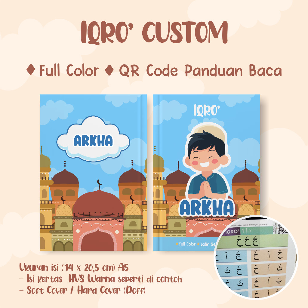 Terlaris IQRO  Custom Nama / IQRO Hard cover / IQRO Soft cover / IQRO KARAKTER