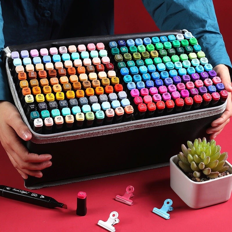

【Harga Terendah】120/168 Warna Sketsa Spidol Umum General Marker Set Animation Markers / Twin Market Set Spidol