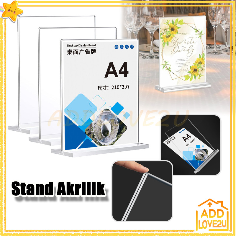 

Tempat brosur Akrilik A4-A5-A6/Stand Akrilik/tempat kertas display