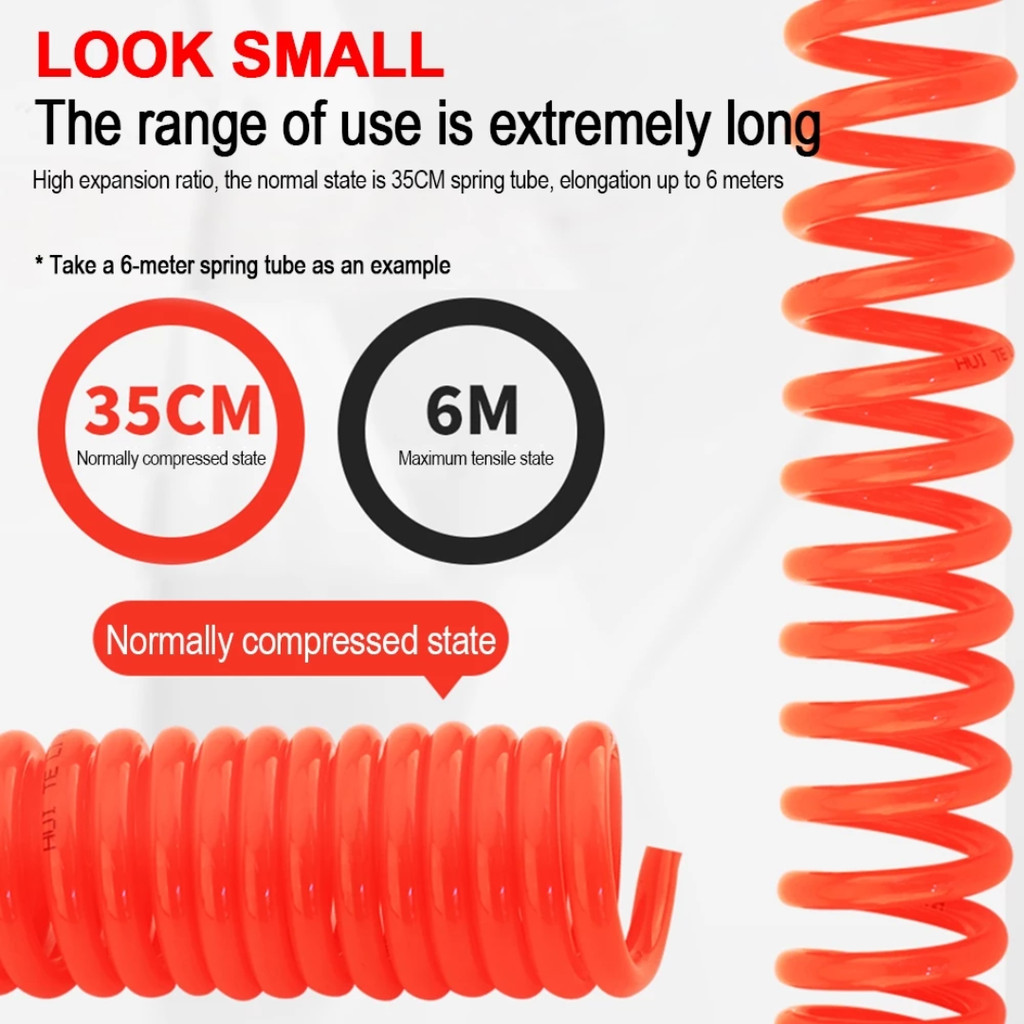 Promo  Jld Selang Kompresor 6M Selang Angin Spiral Pe Air Hose Gulungan Selang Angin Kompresor