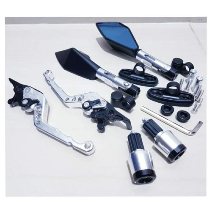 KACA SPION VARIASI AKSESORIS MOTOR MIO FINO KARBU/XEON KARBU/SATRIA FU - Silver, Mio fino karbu