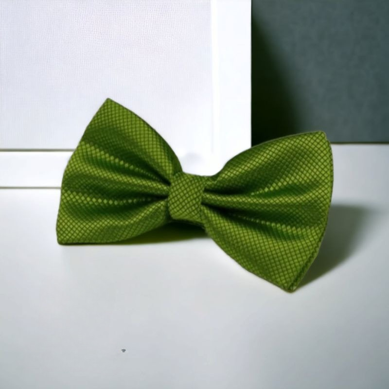 (COD) Dasi Kupu Kupu Motif Bintik Hijau Army/Lumut Premium Elegance