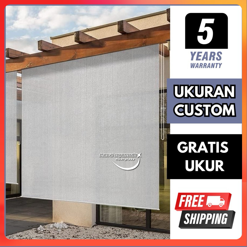 Tirai Kantor Tirai Roller Blinds Outdoor Custom - Rolling Blind Outdoor - Tirai Gulung Outdoor - Bli