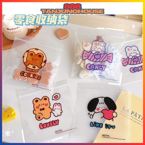TJH Plastik Cookies Ziplock Packing Serbaguna Plastik kue Plastik Permen Karakter Kantong Kemasan Ku