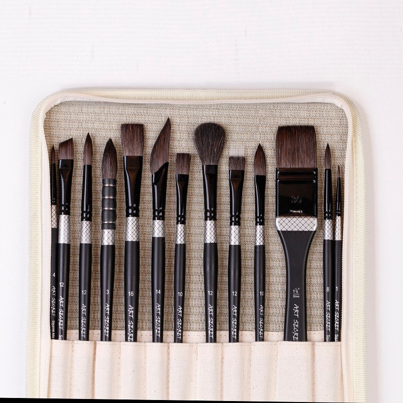 

ArtSecret High Grade#940 Watercolor Painting Brush 13/Set Aquarelle Drawing Pen Blue Squirrel Horse Hair Mix Art Tool Stationery