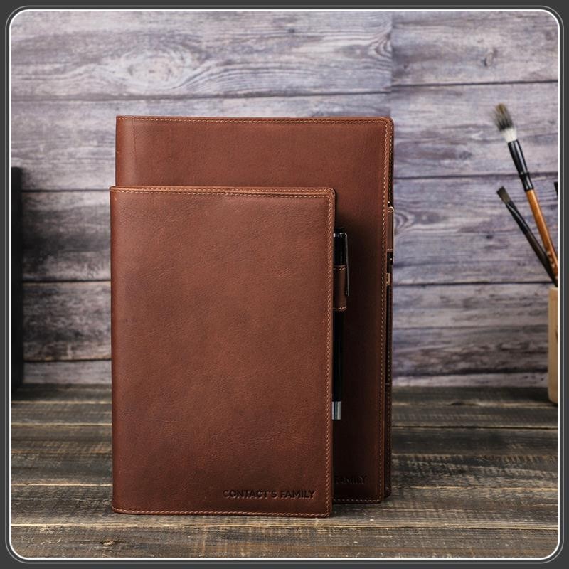 

New Arrival Retro Leather Book Cover Sleeve Protector With Pen Holder Business Notepad Notebook Book Case Office School Supplies