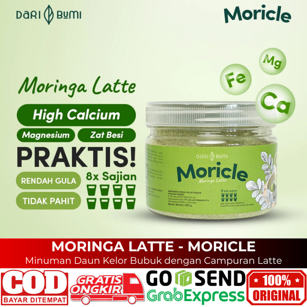 

Moringa Moricle Latte Minuman Bubuk Kelor Latte 200 Gram Tinggi Kalsium Penuh Nutrisi Dari Bumi
