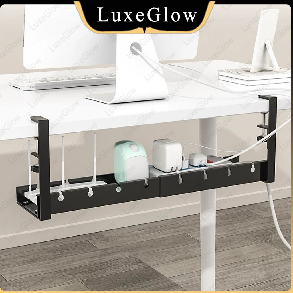 Desk Mount Cable Management Tray Management Under Desk Stainless Steel Rak Meja multifungsi ZYL