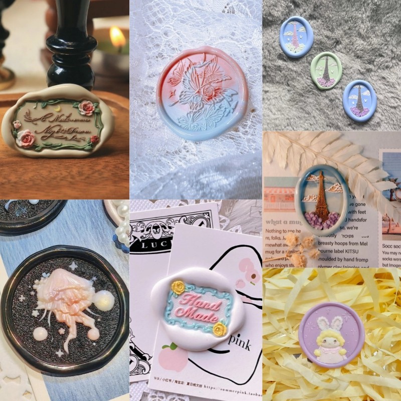 

3d Embossed Seal Head Wax Seal Stamp Multi-Layer Brass Hand Ledger Scrapbook Card Envelope Seal Wedding Invitation Stamp Toys