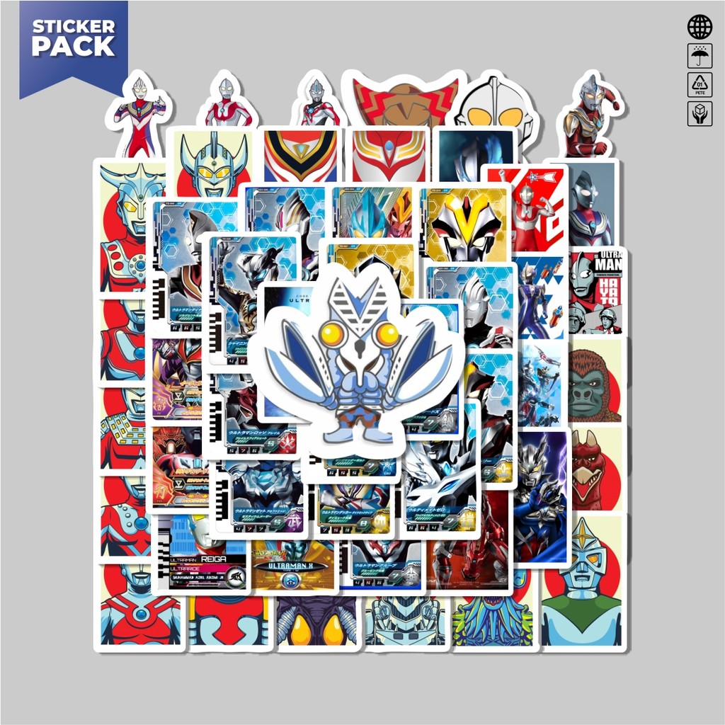 

[100PCS]Stiker Pack Stiker Kartun Ultraman Aesthetic Vinyl Anti Air Dekorasi Sticker Laptop Buku Journal Koper Helm Casing HP Gitar Helm Skateboard