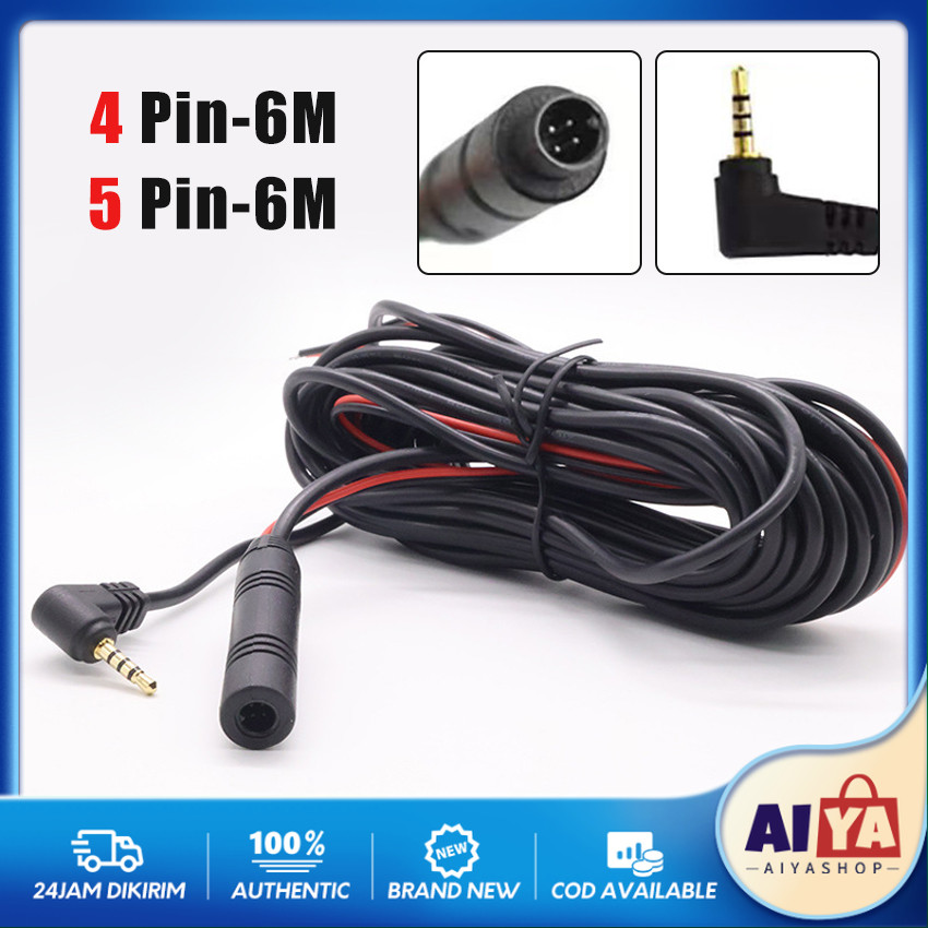 Kabel Dashcam Kamera Mundur 6meter 4pin / 5pin Kabel Kamera Belakang Mobil / Kabel Extension Monitor