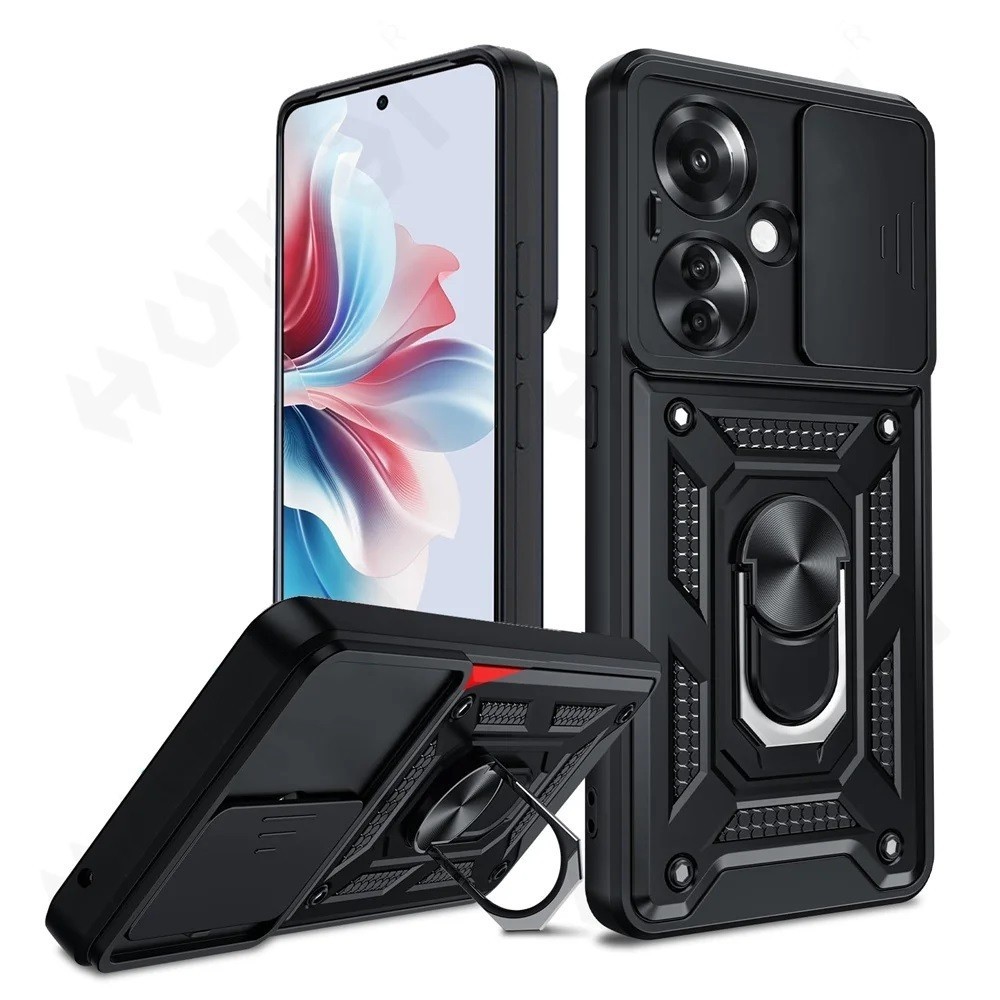 CASE OPPO RENO 11 SLIDE IRING CASING ARMOR SHOCKPROOF RING HOLDER CAMERA PROTECTION