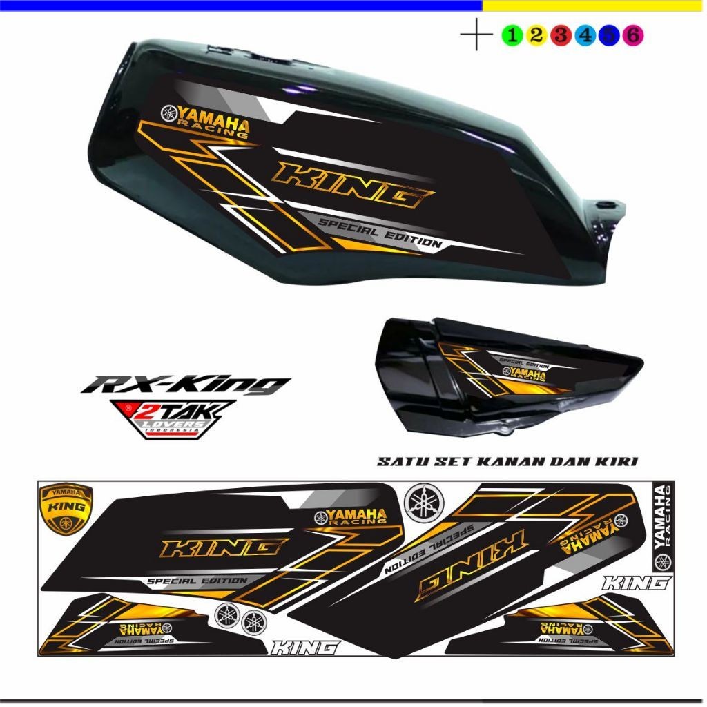 STIKER TERLARIS STICKER VARIASI MOTOR RX-KING GOLD STIKER