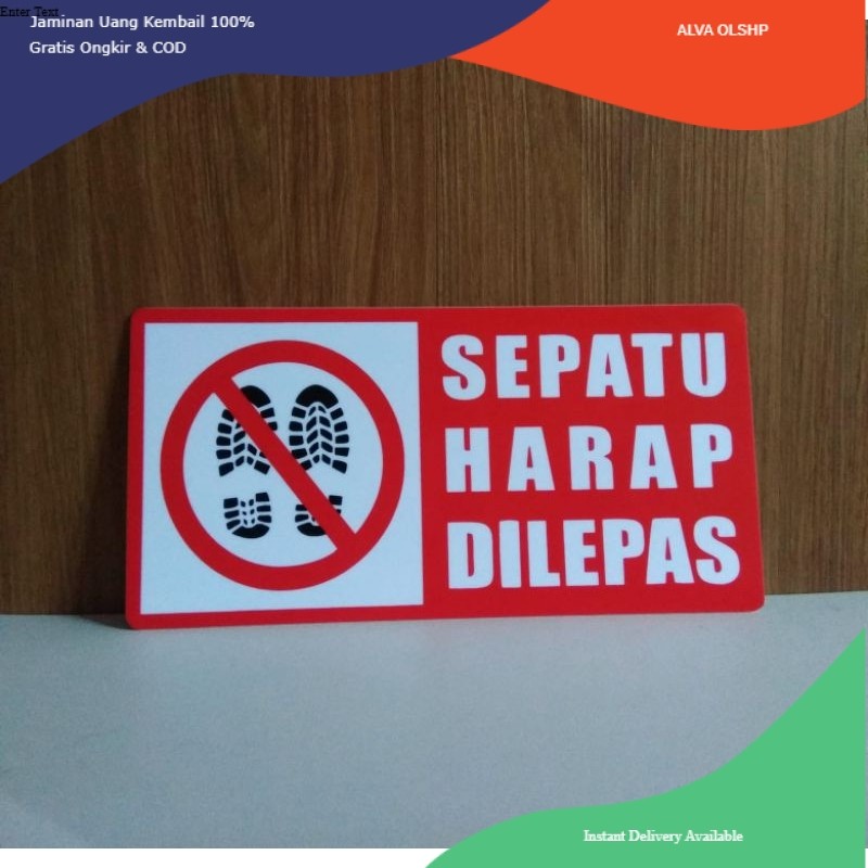 

stiker Sign label sepatu harap dilepas sticker tulisan sepatu harap dilepas anti air