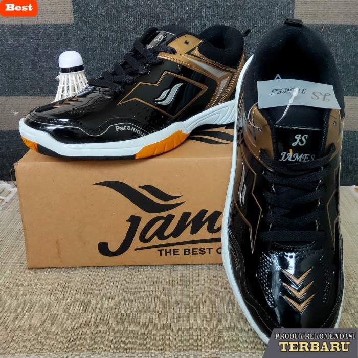 rekomendasi sepatu olahraga brand lokal Sepatu Badminton James Paramount Hitam - Hitam, 41