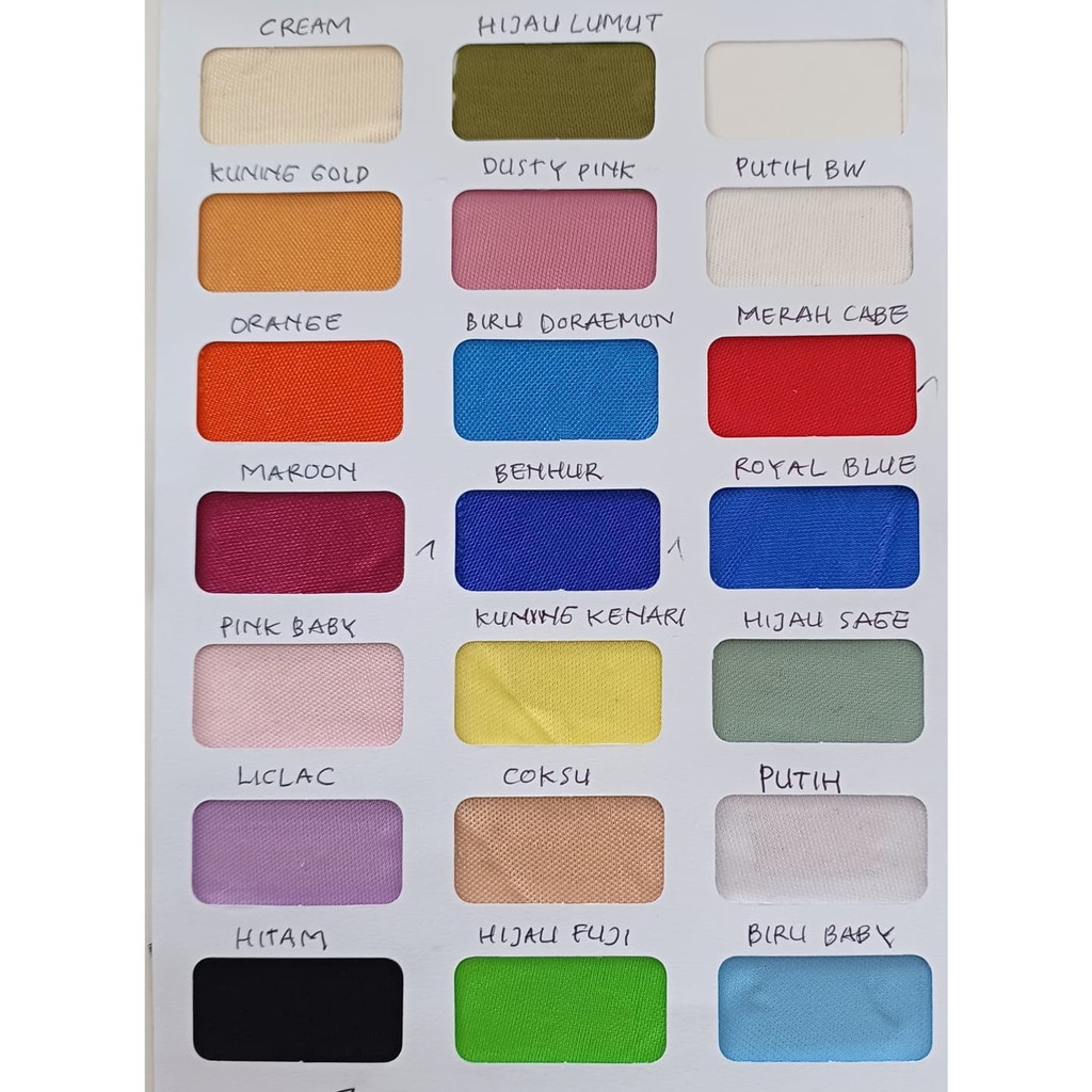 Kain abutay / Abutay meteran / Abutay filamin / Kain dekorasi